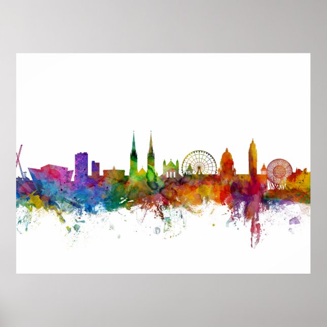 Belfast Northern Ireland Skyline Poster (Front)