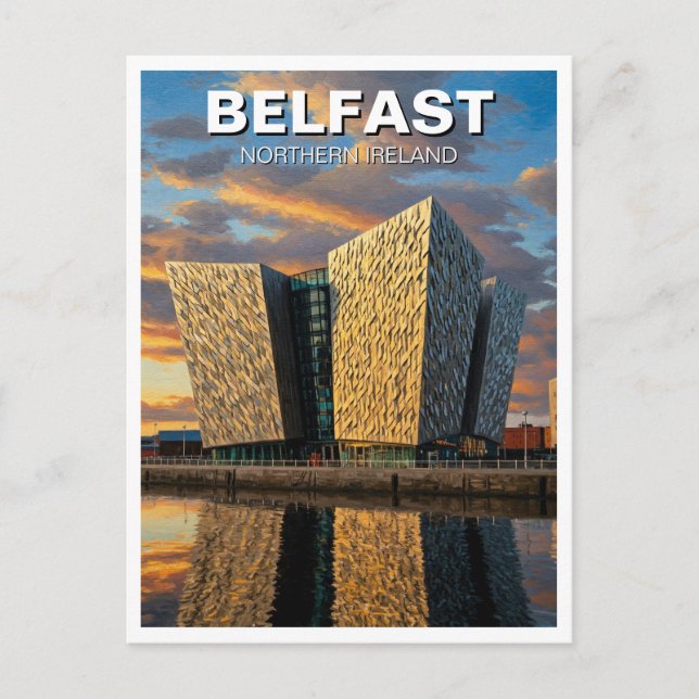 Belfast Northern Ireland Travel Sunset Postcard (Front)