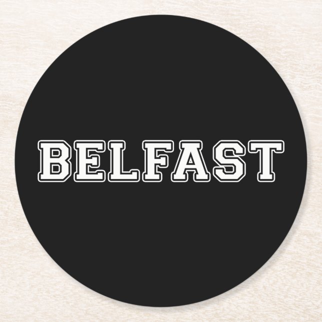 Belfast Round Paper Coaster (Front)