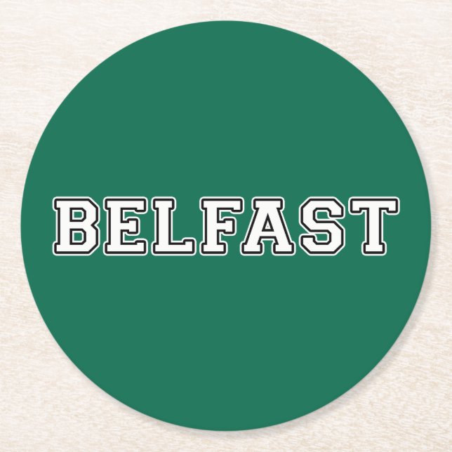 Belfast Round Paper Coaster (Front)