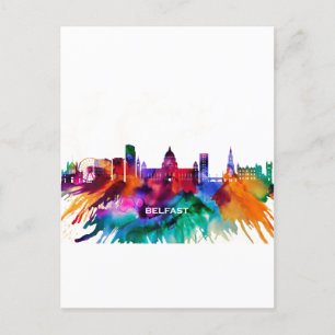 Belfast Skyline Holiday Postcard