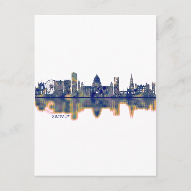 Belfast Skyline Invitation Postcard (Front)