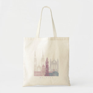 BELFAST SKYLINE POSTER PASTEL TOTE BAG