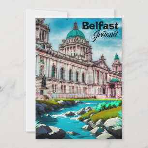 Belfast Travel Poster Northern Ireland Wall Art Ci Invitation