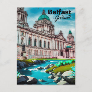 Belfast Travel Poster Northern Ireland Wall Art Ci Invitation Postcard