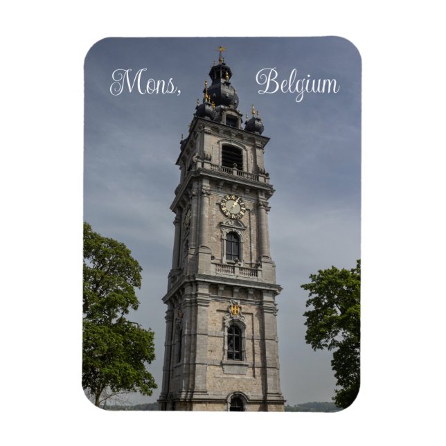 Belfry of Mons, Belgium Magnet (Vertical)