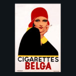 BELGA CIGARETTES Belgium Cigar Vintage Art Deco Poster<br><div class="desc">High resolution reproduction,  super sharp prints,  colour corrected for vibrant and crisp colours,  and digitally repaired for tears,  blemishes,  missing elements. Belga Cigarettes Belgium Art Deco Poster.</div>