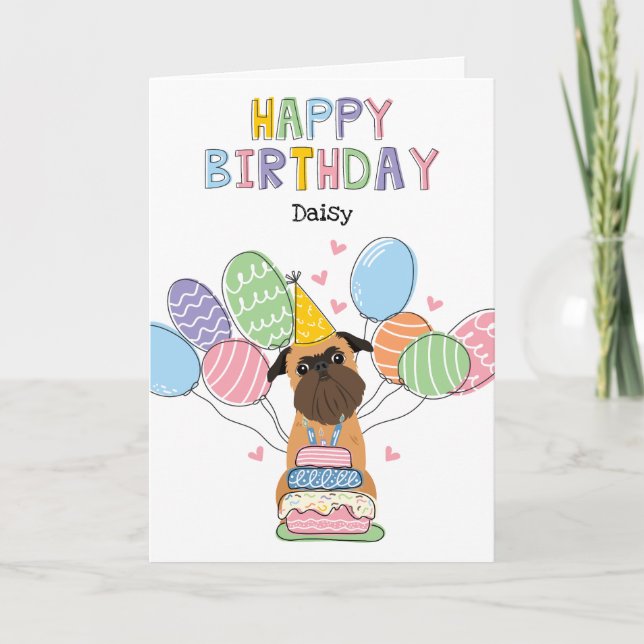 Belge Brussels Griffon Dog Birthday Card (Front)