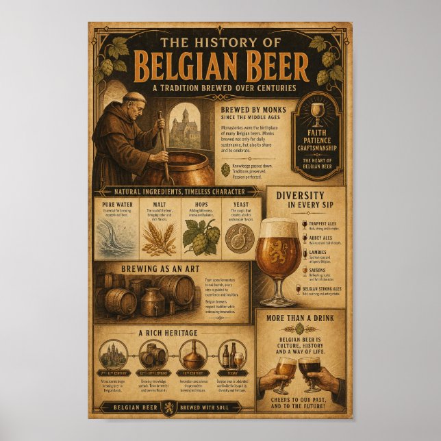 Belgian Abbey Brewing Heritage Poster (Front)