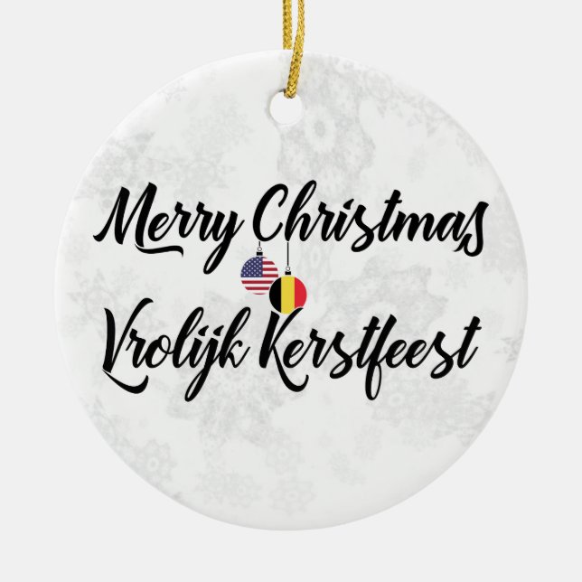 Belgian American Bilingual Holiday Decoration (Front)