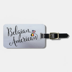 Belgian American Entwined Hearts Luggage Tag