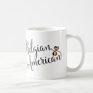 Belgian American Entwined Hearts Mug