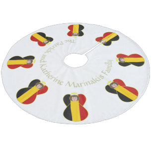 Belgian Angel Flag Christmas  Fleece Tree Skirt