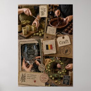 Belgian Beer and Chocolate Craft Poster