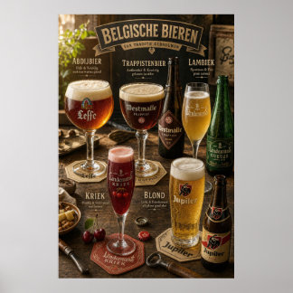 Belgian Beer Styles Tavern Guide Poster