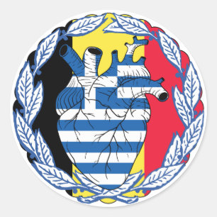 Belgian Belgium Greek Independence Greek Greece Classic Round Sticker