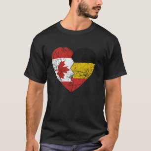 Belgian Canadian Flags Heart  Canada Belgium Roots T-Shirt