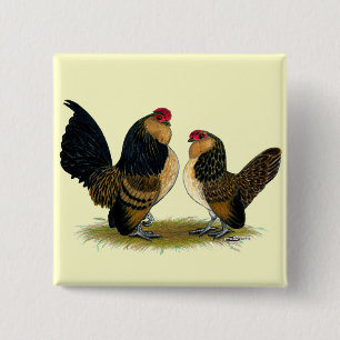 Belgian d'Anvers Bantams: Quail 15 Cm Square Badge
