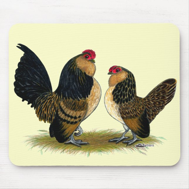 Belgian d'Anvers Bantams:  Quail Mouse Mat (Front)