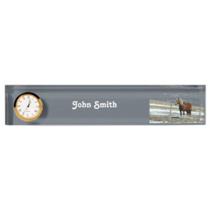Belgian Draft Horse In Paddocl Desk Nameplate