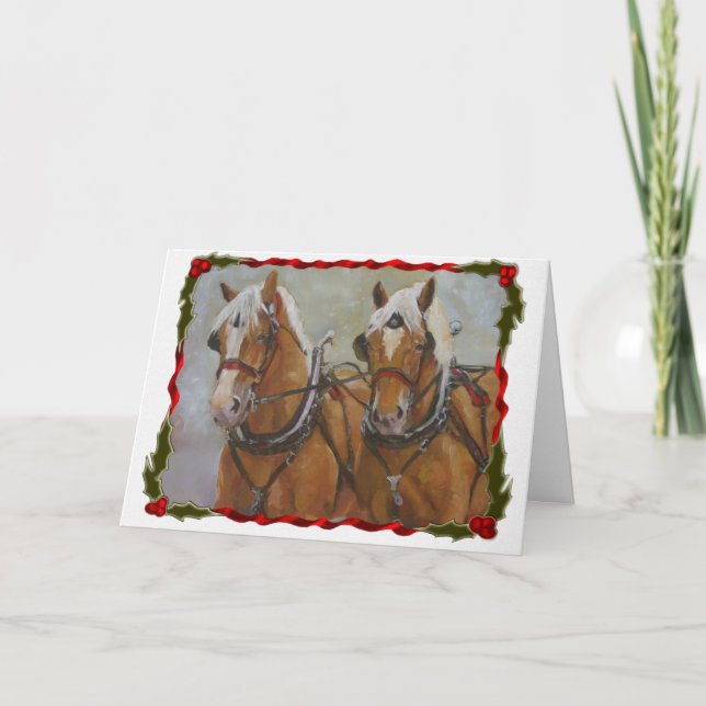 Belgian Draught Horse Christmas Card (Front)