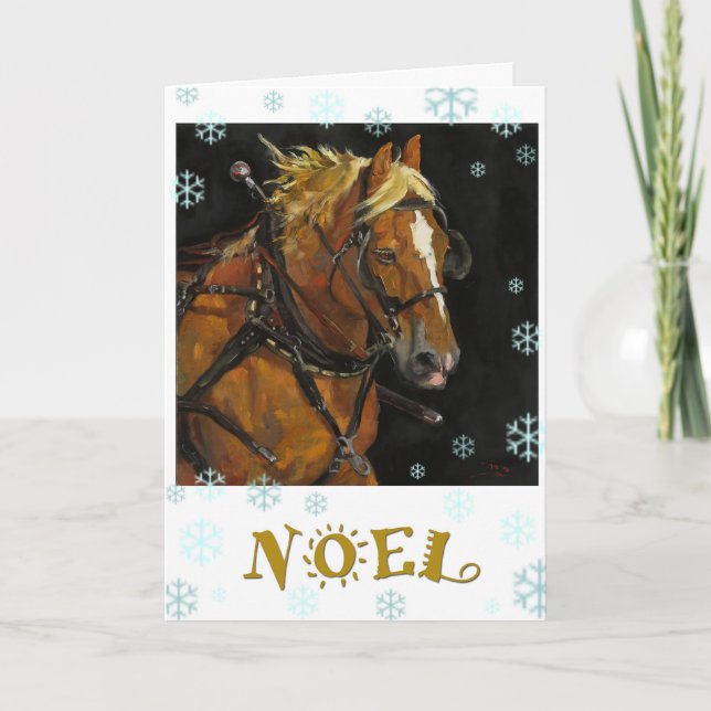 Belgian Draught Horse Holiday Card (Front)