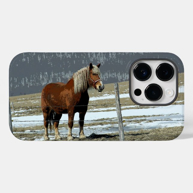 Belgian Draught Horse In Paddock Cell Phone Case I (Back (Horizontal))
