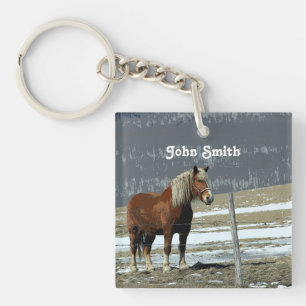 Belgian Draught Horse In Paddock Keychain