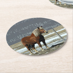 Belgian Draught Horse In Paddock Paper Coaster