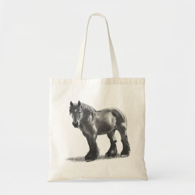 Belgian Draught   Horse Pencil Drawing: Realism Tote Bag (Front)