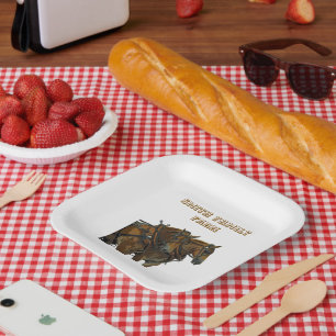 Belgian Draught Horse Team Paper Plates