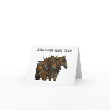 Belgian Draught Horse Teamwork Greeting Card