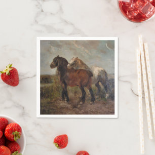 Belgian Draught Horse Vintage Fine Art Farm Painti Napkin