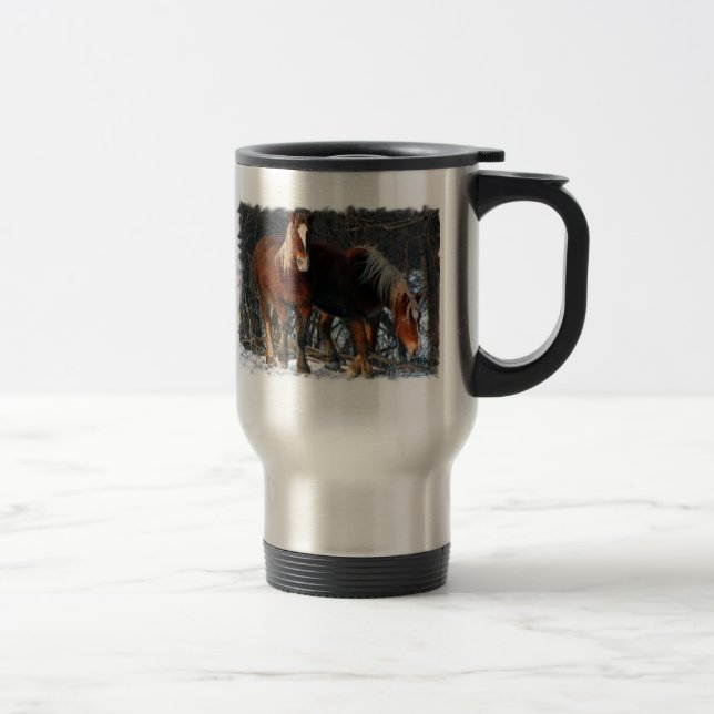 Belgian Draught   Horses Stainless Travel Mug (Right)