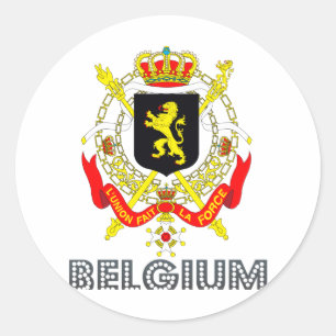 Belgian Emblem Classic Round Sticker