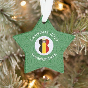 Belgian Flag Angel Christmas Personalised  Ornament