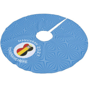 Belgian Flag Angel Hanukkah Personalised Brushed Polyester Tree Skirt