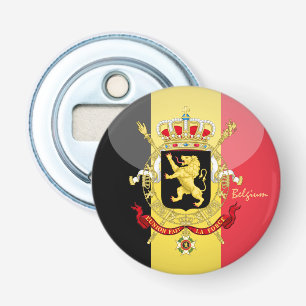Belgian Flag & Belgium party drinks / love sports Bottle Opener