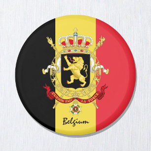 Belgian flag & Belgium travel, holiday /sports Mag Magnet