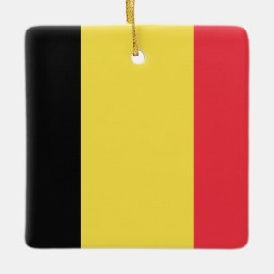 Belgian Flag Ceramic Ornament