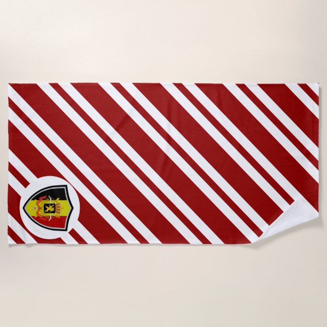 Belgian flag-coat arms beach towel (Front)