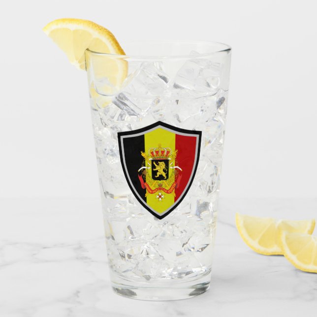 Belgian flag-coat arms glass (Front Ice)