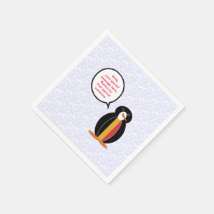 Belgian Flag Holiday Ms. Penguin Talking Napkin