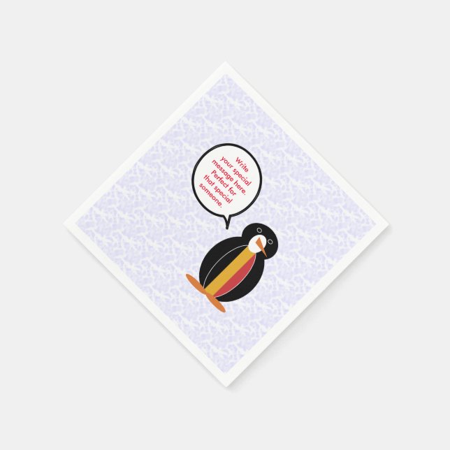 Belgian Flag Holiday Ms. Penguin Talking Napkin (Corner)