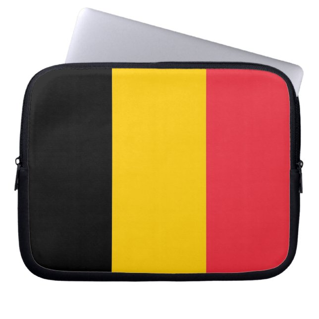 Belgian Flag Laptop Sleeve (Front)