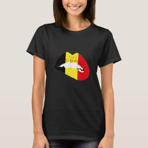 Belgian Flag Lips Belgian Pride Belgie Belgian Roo T-Shirt