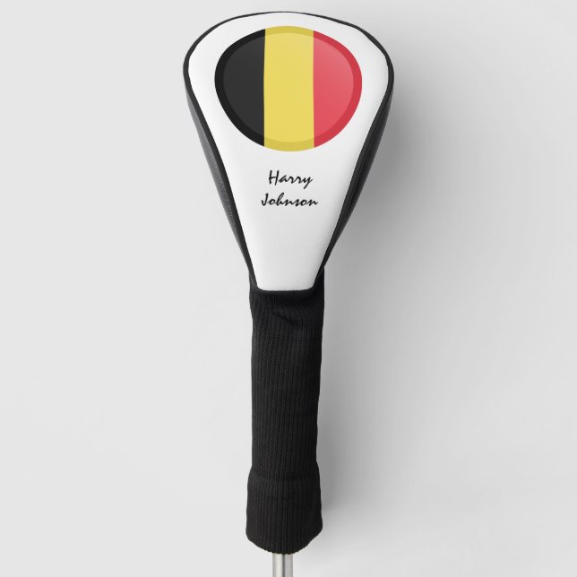 Belgian Flag & Monogrammed Golf Clubs Covers (Front)