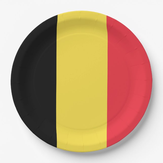 Belgian Flag Paper Plate (Front)