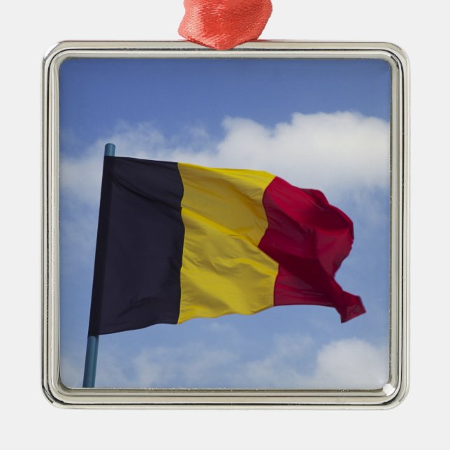Belgian flag RF) Metal Tree Decoration (Front)