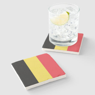Belgian Flag Stone Coaster